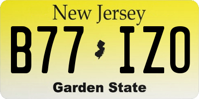 NJ license plate B77IZO
