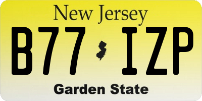 NJ license plate B77IZP