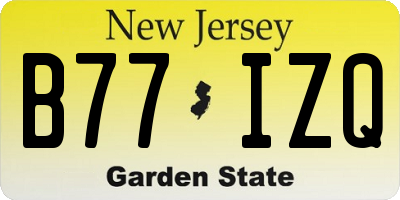 NJ license plate B77IZQ