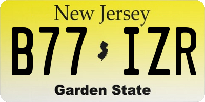 NJ license plate B77IZR