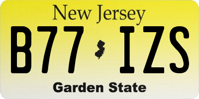 NJ license plate B77IZS