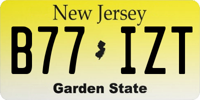 NJ license plate B77IZT
