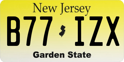 NJ license plate B77IZX