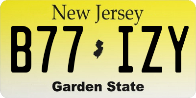 NJ license plate B77IZY