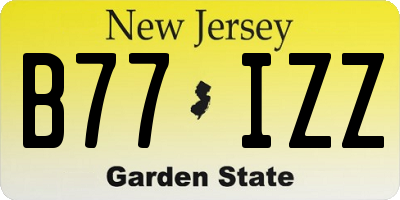 NJ license plate B77IZZ