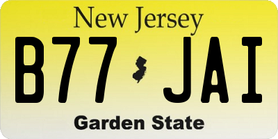 NJ license plate B77JAI
