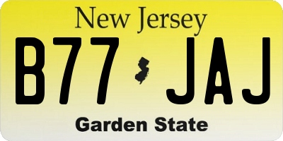 NJ license plate B77JAJ