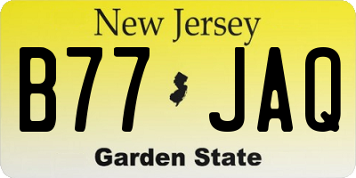 NJ license plate B77JAQ
