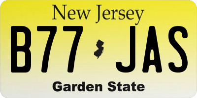 NJ license plate B77JAS