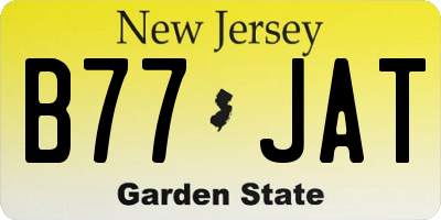NJ license plate B77JAT