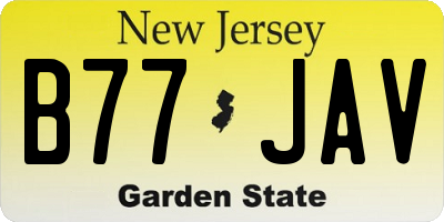 NJ license plate B77JAV