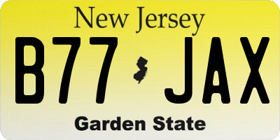 NJ license plate B77JAX