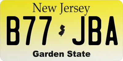 NJ license plate B77JBA