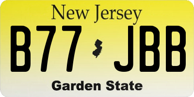 NJ license plate B77JBB