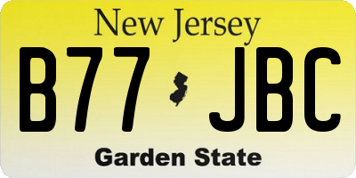 NJ license plate B77JBC