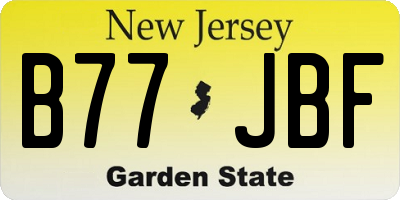 NJ license plate B77JBF
