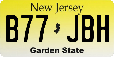 NJ license plate B77JBH