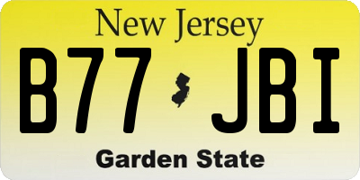 NJ license plate B77JBI