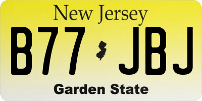 NJ license plate B77JBJ