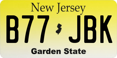 NJ license plate B77JBK