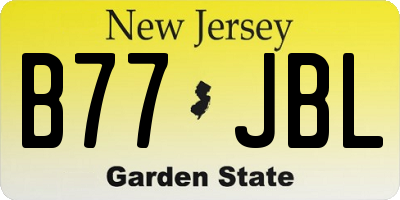 NJ license plate B77JBL