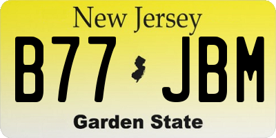 NJ license plate B77JBM