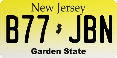 NJ license plate B77JBN