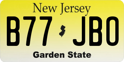 NJ license plate B77JBO