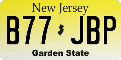 NJ license plate B77JBP