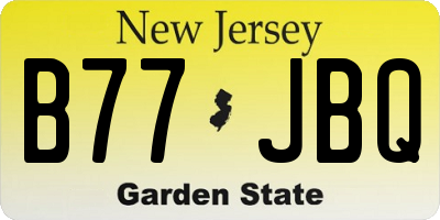NJ license plate B77JBQ