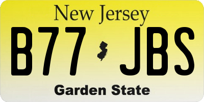 NJ license plate B77JBS