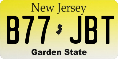 NJ license plate B77JBT