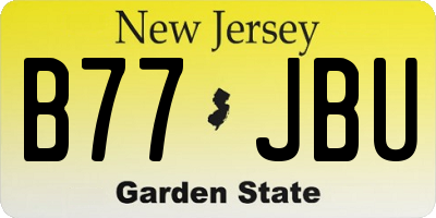 NJ license plate B77JBU