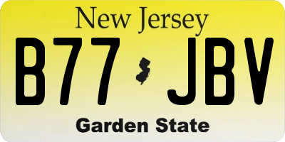 NJ license plate B77JBV