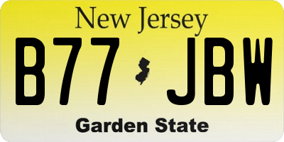 NJ license plate B77JBW