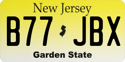 NJ license plate B77JBX
