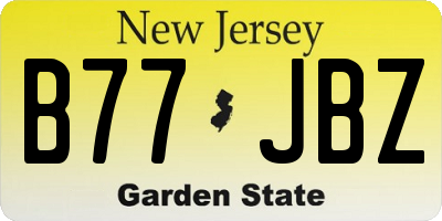 NJ license plate B77JBZ