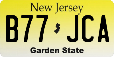 NJ license plate B77JCA