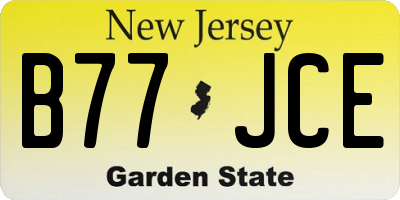 NJ license plate B77JCE