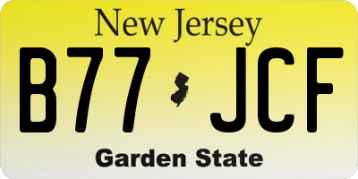 NJ license plate B77JCF
