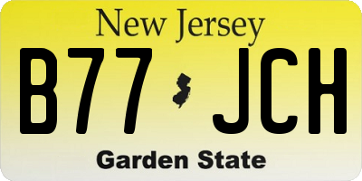 NJ license plate B77JCH