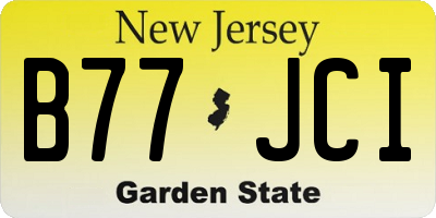 NJ license plate B77JCI