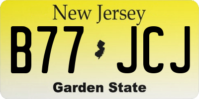 NJ license plate B77JCJ