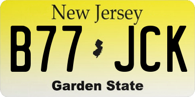 NJ license plate B77JCK