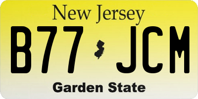 NJ license plate B77JCM