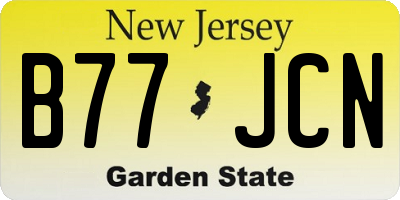 NJ license plate B77JCN