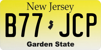 NJ license plate B77JCP