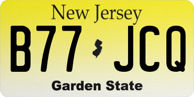 NJ license plate B77JCQ