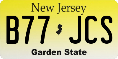 NJ license plate B77JCS