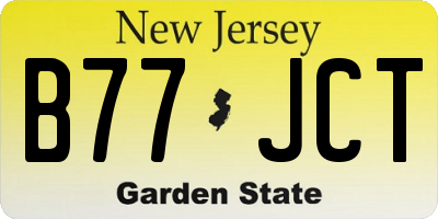 NJ license plate B77JCT